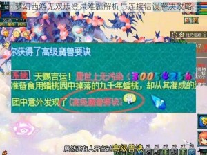 梦幻西游无双版登录难题解析与连接错误解决攻略