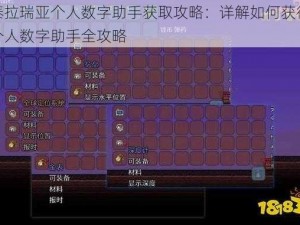 泰拉瑞亚个人数字助手获取攻略：详解如何获得个人数字助手全攻略