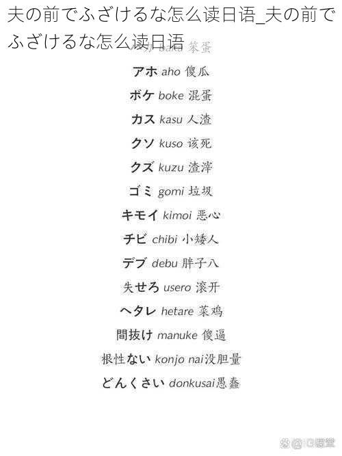 夫の前でふざけるな怎么读日语_夫の前でふざけるな怎么读日语