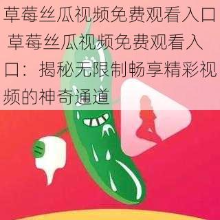 草莓丝瓜视频免费观看入口 草莓丝瓜视频免费观看入口：揭秘无限制畅享精彩视频的神奇通道