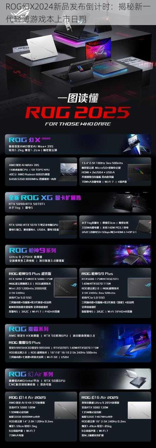 ROG幻X2024新品发布倒计时：揭秘新一代轻薄游戏本上市日期