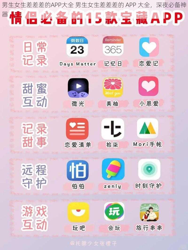 男生女生差差差的APP大全 男生女生差差差的 APP 大全，深夜必备神器