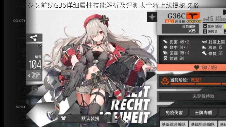 少女前线G36详细属性技能解析及评测表全新上线揭秘攻略