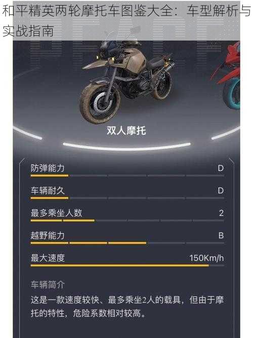 和平精英两轮摩托车图鉴大全：车型解析与实战指南