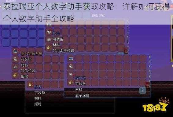 泰拉瑞亚个人数字助手获取攻略：详解如何获得个人数字助手全攻略